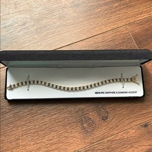 Genuine Sapphire and Diamond Accent Bracelet